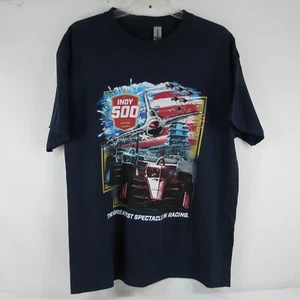 2024 Indy 500 T-Shirt Blue Greatest Spectacle in Racing 108TH Running New - Picture 1 of 12