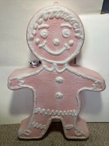 Vintage Union Products 24” 1988 Pink Ginger Bread Man Blow Mold - Picture 1 of 11