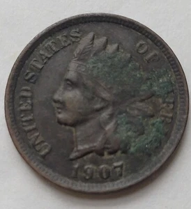 INDIAN HEAD ONE CENT MÜNZE 1907 - Bild 1 von 2