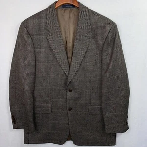 KASPER Tweed Sport Coat Jacket Wool Alpaca Plaid Mens 41R - Picture 1 of 6