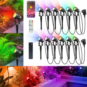 6er LED Gartenstrahler RGBW mit Timer Gartenleuchte Gartenbeleuchtung Außen IP65 - Bild 1 von 20