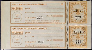 France 1934 MNH Paris Parcel Post 2 Frank Stamps Pair - Retail €100.00 - Picture 1 of 5