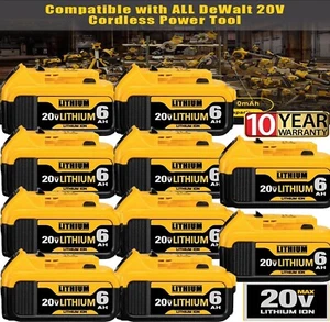 1/10pack Battery Replace for DeWalt 20V 20 Volt Max DCB200 DCB204-2 6.0Ah 5.0Ah - Picture 1 of 22
