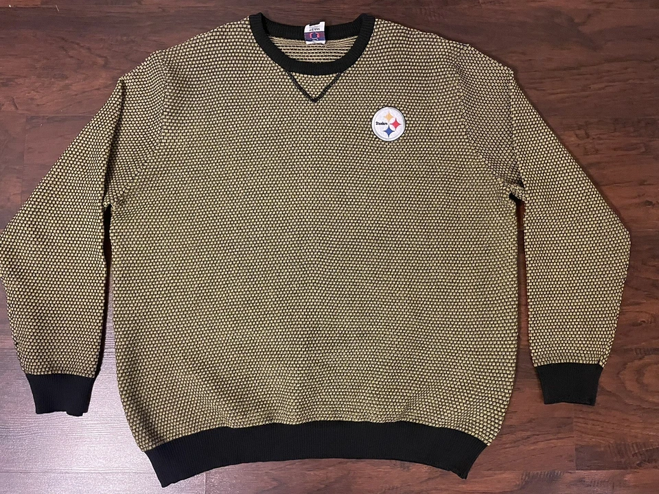 FOCO NFL Men's Pittsburgh Steelers Poly Knit Crew Neck Sweater 2XL Yellow XXL - Image 1 of 4
