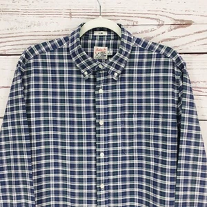 J Crew Oxford Shirt Mens L Slim Fit Broken In Organic Cotton Button Down Plaid - Picture 1 of 12