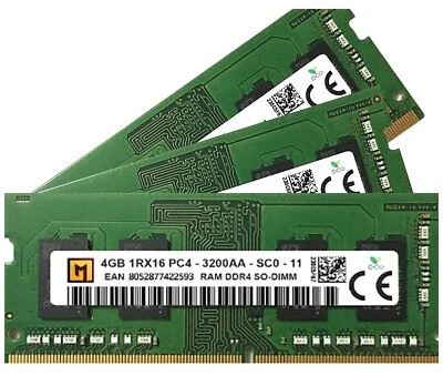 MG, Memoria RAM 4 GB, DDR4 SO-DIMM 3200 Mhz, per Laptop Notebook e Pc - 3 PEZZI - Immagine 1 di 4