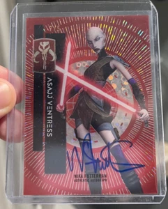 2015 Topps Star Wars High Tek Asajj Ventress Nika Futterman Red Auto /5 - Picture 1 of 3