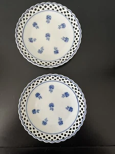 2 Flat Plate with Lace Edge 4.5” , Bavaria - Picture 1 of 8