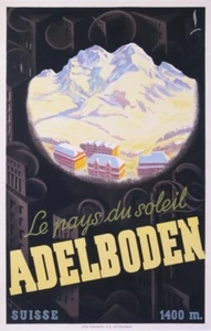 PEIKERT MARTIN ADELBODEN LE PAYS DU SOLEIL SUISSE 1928 VINTAGE POSTER - Picture 1 of 1