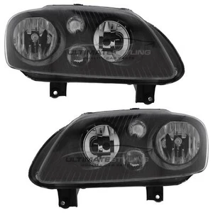 VW Caddy Headlights Set Black With Fog Light 03-10 Headlamps Pair Left Right - Picture 1 of 2