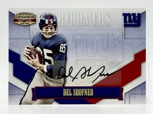 2008 Donruss Gridiron Gear Performers Del Shofner Auto 84/250 New York Giants - Picture 1 of 2