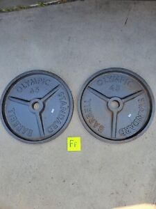 Unbranded Ivanko Barbell DEEP DISH 45 lb Weights Olympic Size Weight Plates 45lb