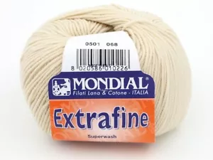 4 Palline di Filato per Maglia Mondial Extrafine Colore 501 - Foto 1 di 5