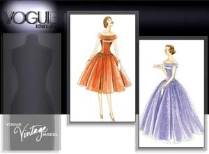 Vestido Retro Circa 1955 Ajustado Patrón de Costura U-Pick Talla 6-20 Vogue 1094 Nuevo Fuera de Stock - Imagen 1 de 3
