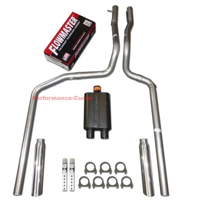 87-96 Ford F150 F250 4.9 5.0 5.8 Truck Dual Exhaust w/ Flowmaster Super 44 - Image 1 of 3
