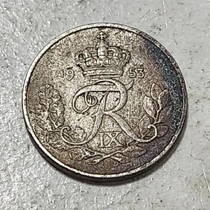 DENMARK 🇩🇰 TEN (10) ØRE COIN 1952 (KING FREDERICK IX) - Picture 1 of 2