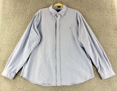 Polo Ralph Lauren Button-Down Dress Shirt Mens Size XXL Blue Classic Fit Oxford - Image 1 of 4
