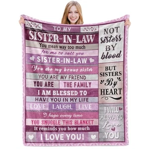 Sister in Law Gifts Blanket 60"x50" from Sister Brother Birthday Christmas - Picture 1 of 6