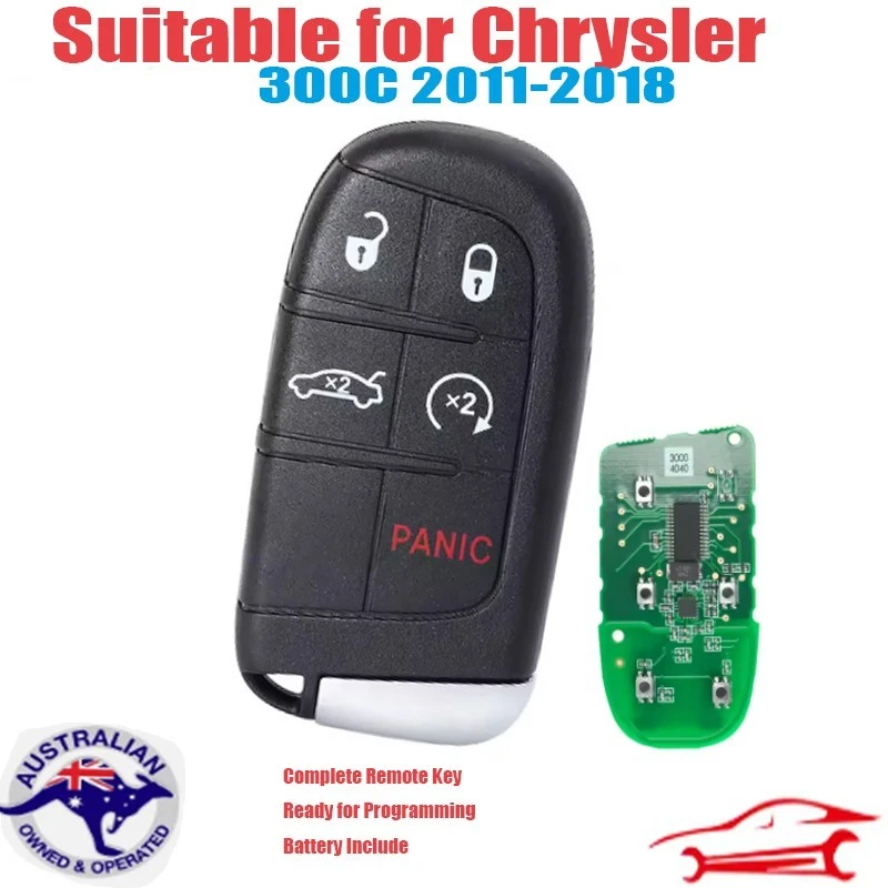 Complete Remote Key Fob Suitable for Chrysler 300C 2011-2018 M3N-40821302 433Mhz - image 1 of 3
