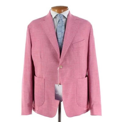 Sartoria Partenopea NWT Linen Blend Sport Coat Size 58R (48R US) In Red - Image 1 of 4