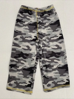 Carter's Boys Pajama Pants Fleece Size 4T Gray Camouflage Sleep Stretch Waist - Image 1 of 4