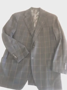 Vtg Oxxford Clothes Check Pure Cashmere Sport Coat Multicolor Dark Tones 44 - Picture 1 of 15