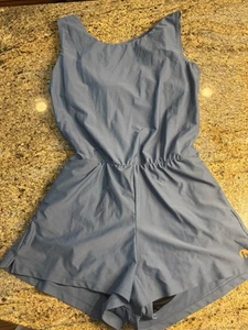 Honey Mark One Piece Sleeveless Sage Swim Romper Built In Bra Women’s Large Blue - Picture 1 of 7