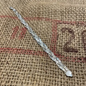 925 MILOR ITALY STERLING SILVER 7 1/2” BRAIDED HERRINGBONE CHAIN BRACELET 5MM - Picture 1 of 12