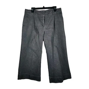 Pantalones capri recortados elásticos Nicole By Nicole Miller talla 12 grises negros RN115819 - Imagen 1 de 10