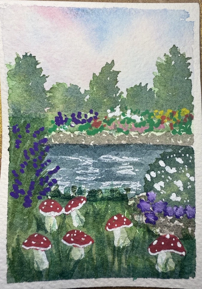 ACEO Original Watercolor Landscape Art Painting 2.5”x 3.5” by Beth Szymanski - Image 1 of 1