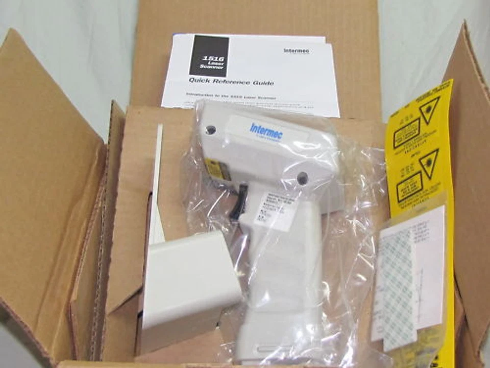 1516-A02 Intermec Laser Barcode Hand Scanner, RS232, New with holder - Image 1 of 1