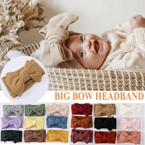 18 Colors Big Bow Baby Headband Baby Hair Bow for Baby Girl Bowknot Turban - Picture 1 of 28