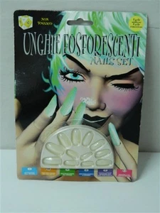 12 UNGHIE FOSFORESCENTI lunghezza media Carnevale Halloween R41 - Foto 1 di 1