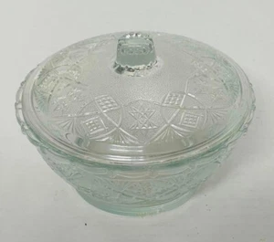 Vintage KIG Malaysia Clear Glass Candy, nut, trinket dish with lid 6" No Cracks - Picture 1 of 7