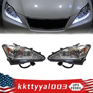 For 2006- 2010 Lexus IS250 IS350 Left+Right LED DRL Projector Headlights - Picture 1 of 12