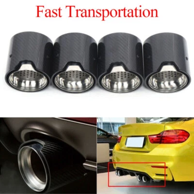 4pcs For BMW F87 F80 F82 F83 M2 M3 M4 Carbon Car Exhaust Pipes Tips Tail Muffler - Image 1 of 4