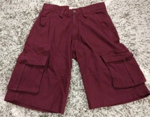 Men's Smoke Rise Burgundy Cargo Shorts Size 30 - Picture 1 of 7