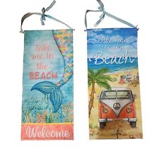 Two 14x30 Decorative Indoor/Outdoor Vinyl Banners. Beach Theme