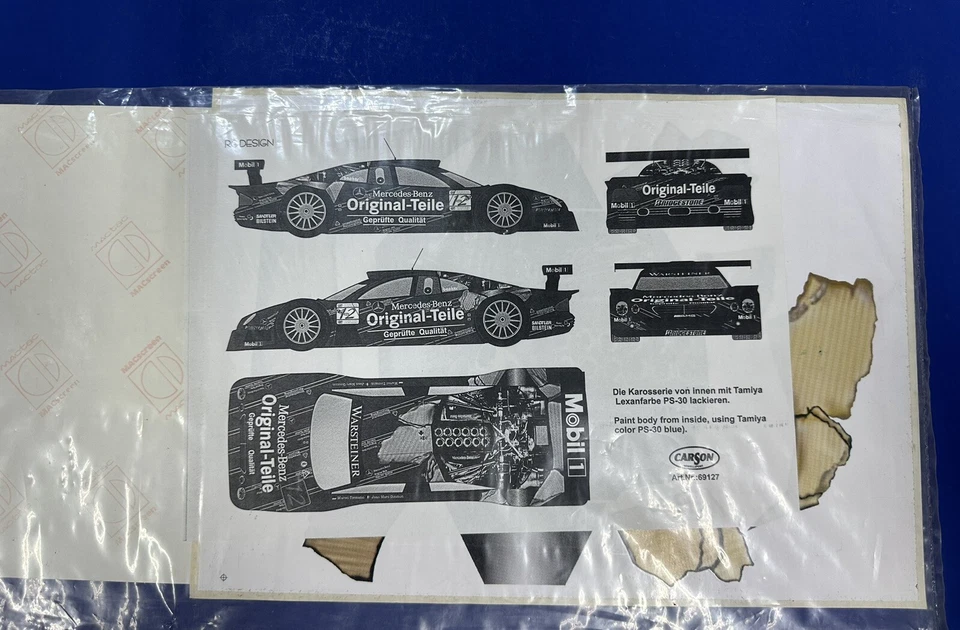 1/10 CARSON DEK CLK AMG Mercedes Benz CLK Original Teile Sticker Set 69127 - Image 1 of 4