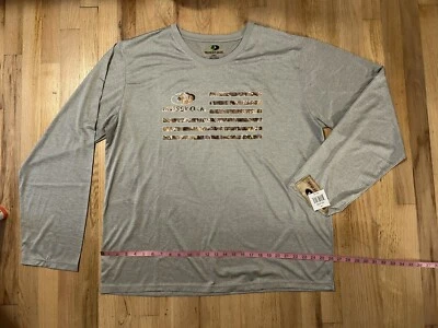 Mossy Oak Men’s Long Sleeve Camo American Flag T-Shirt NWT Size 2XL - Image 1 of 4