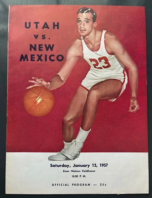 1957 NEW MEXICO LOBOS BASKETBALL PROGRAM v. UTAH REDSKINS JACK GARDNER AUTOGRAPH - Image 1 of 4