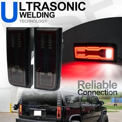 For 2003-2009 Hummer H2 SUV Smoked LED Tail Brake Turn Signal Reversing Light  - Image 1 of 4