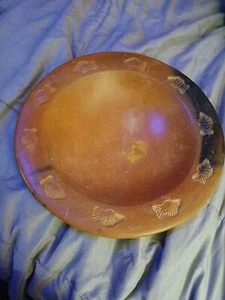 Pottery Barn Large Clay Platter, Bowl Red Clay Engraved Fish Earthenware - Picture 1 of 4