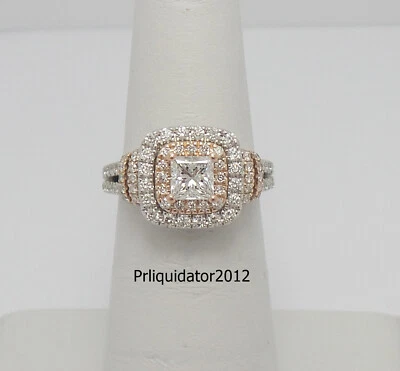 Vera Wang Love 1-1/5CT Natural Diamond Engagement Wedding Ring 14K White Gold - Image 1 of 4