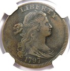 1797 drapierte Büste großer Cent 1C S-126 Münze - NGC XF Detail (EF) - seltenes frühes Datum