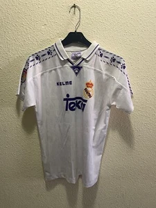 CAMISETA FUTBOL OFICIAL REAL MADRID 1996-97 KELME 7 RAUL Talla 12 pero XS adulto - Picture 1 of 11