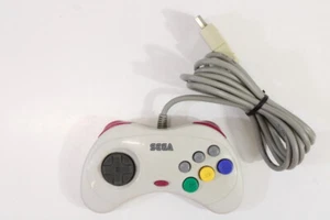 Official Sega Saturn White Controller Slight Discoloration Works HSS-0101 OEM SS - Picture 1 of 11