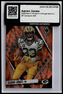 2023 Panini Phoenix #35 Aaron Jones Orange Seismic SP Var #'d /99 Packers MBA - Bild 1 von 2