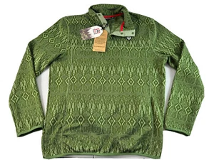 $118 New Avalanche Wear 1/4 Button Pullover Sweater Green Outdoor Men’s Sz M - Picture 1 of 9