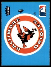 1985 Fleer Baseball Team Stickers Set of Two Cards Baltimore Orioles  #NNO